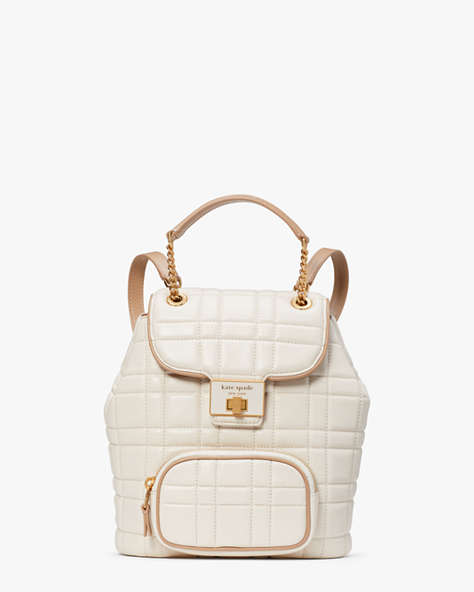 Kate Spade,Evelyn Quilted Small Backpack,Small,Ivory