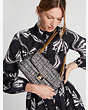 Kate Spade,Evelyn Tweed Medium Convertible Shoulder Bag,Medium,Black Multi