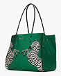 Kate Spade,Everything Dancing Zebras Embroidered Large Tote,Large,