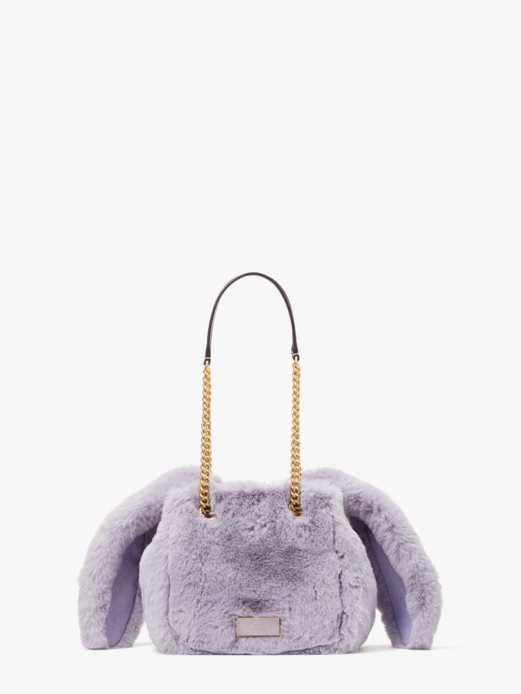 Kate Spade Fluff Embellished Faux Fur Small Bucket Bag