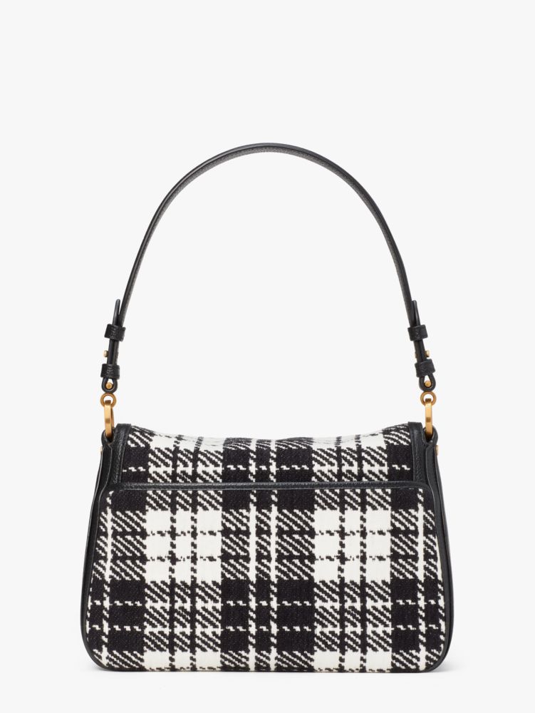 Kate Spade,Hudson Posh Plaid Jacquard Medium Convertible Flap Shoulder Bag,