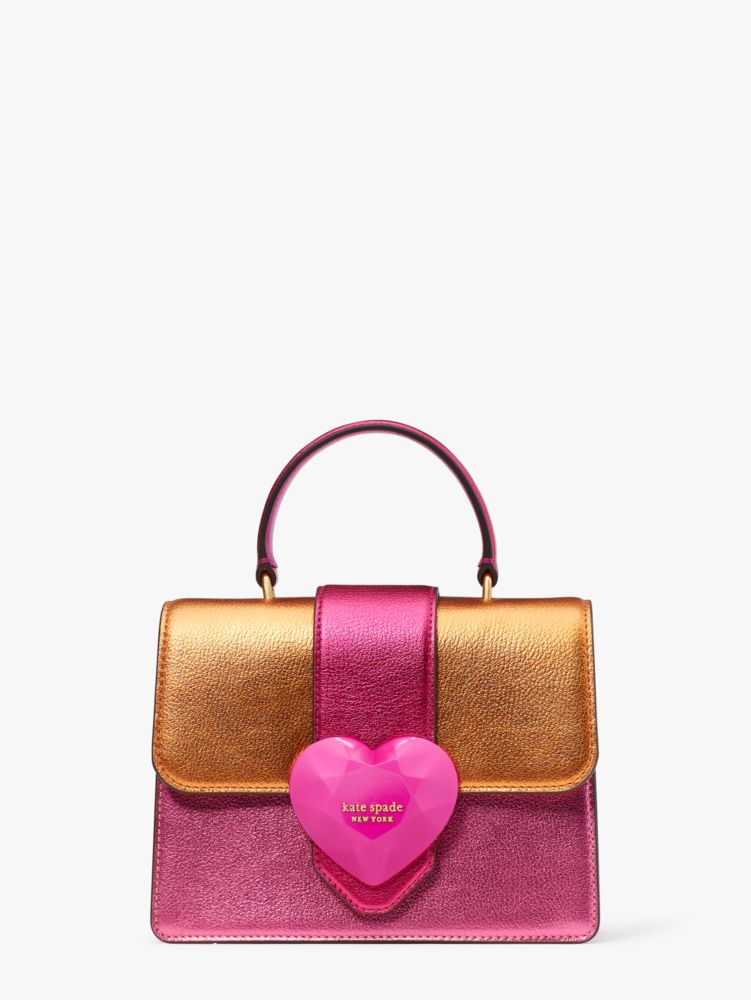 Kate Spade,Bijou Metallic Colorblocked Mini Top-Handle Bag,Glitter,Mini,Locket Pink Multi