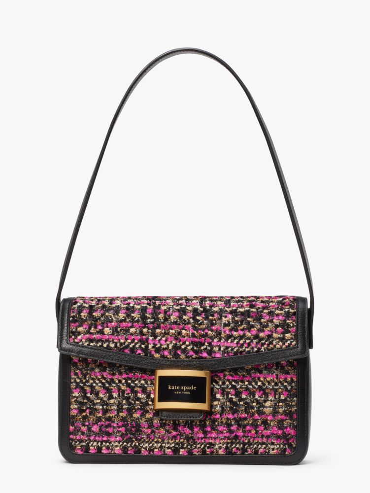 Kate Spade,Katy Tweed Medium Shoulder Bag,Medium,Pink Multi