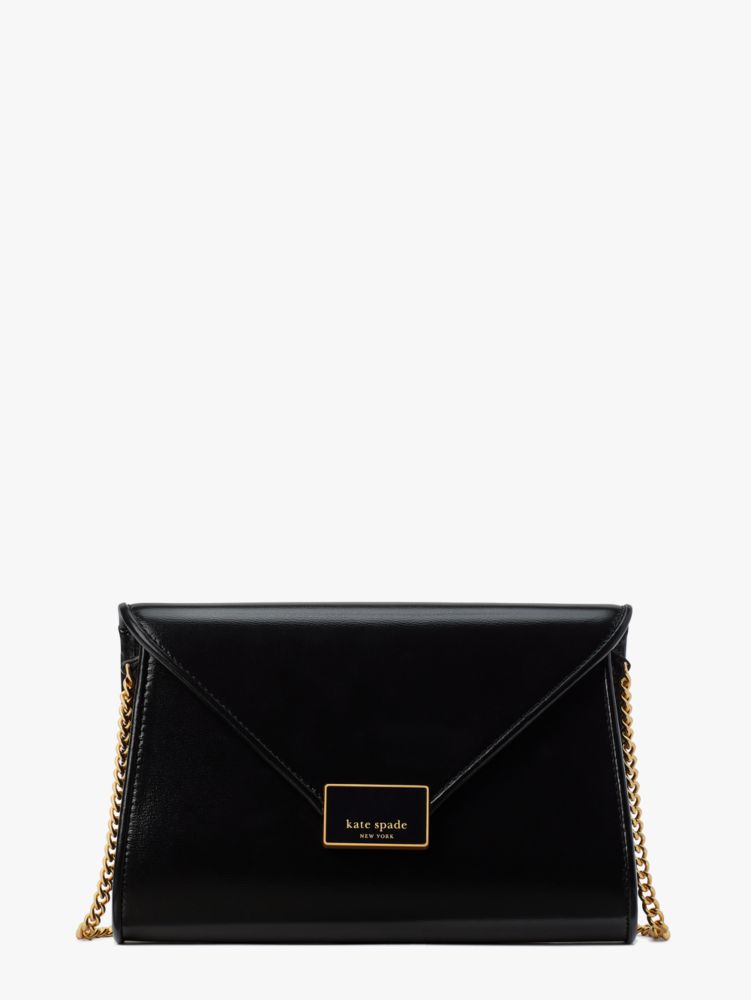 Kate Spade,Anna Medium Envelope Clutch,Medium,Black