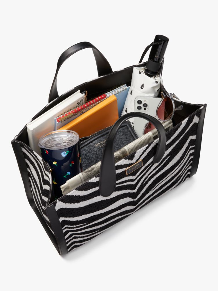 Kate Spade,Manhattan Bold Zebra Boucle Jacquard Large Tote,