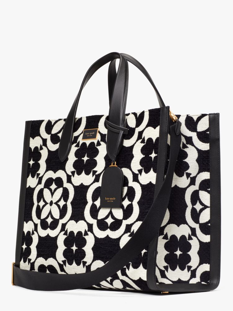 kate spade NEW YORK(ケイトスペード) K9959 スペードフラワー モノグラム マンハッタン シェニール ラージ トート Black Multi