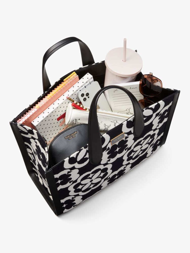 Kate Spade,Spade Flower Monogram Manhattan Chenille Large Tote,