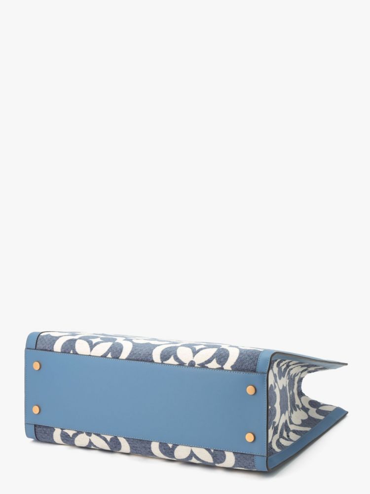 Kate Spade,スペードフラワー モノグラム マンハッタン シェニール ラージ トート,バッグ,マンタブルーマルチ