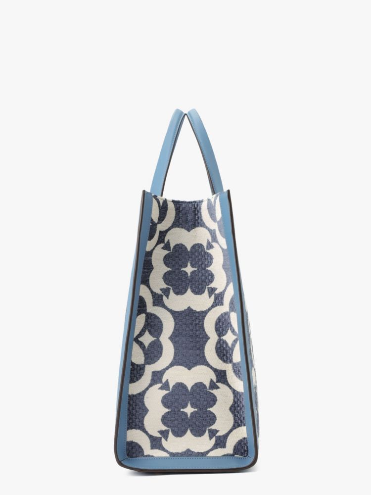 Kate Spade,スペードフラワー モノグラム マンハッタン シェニール ラージ トート,バッグ,マンタブルーマルチ