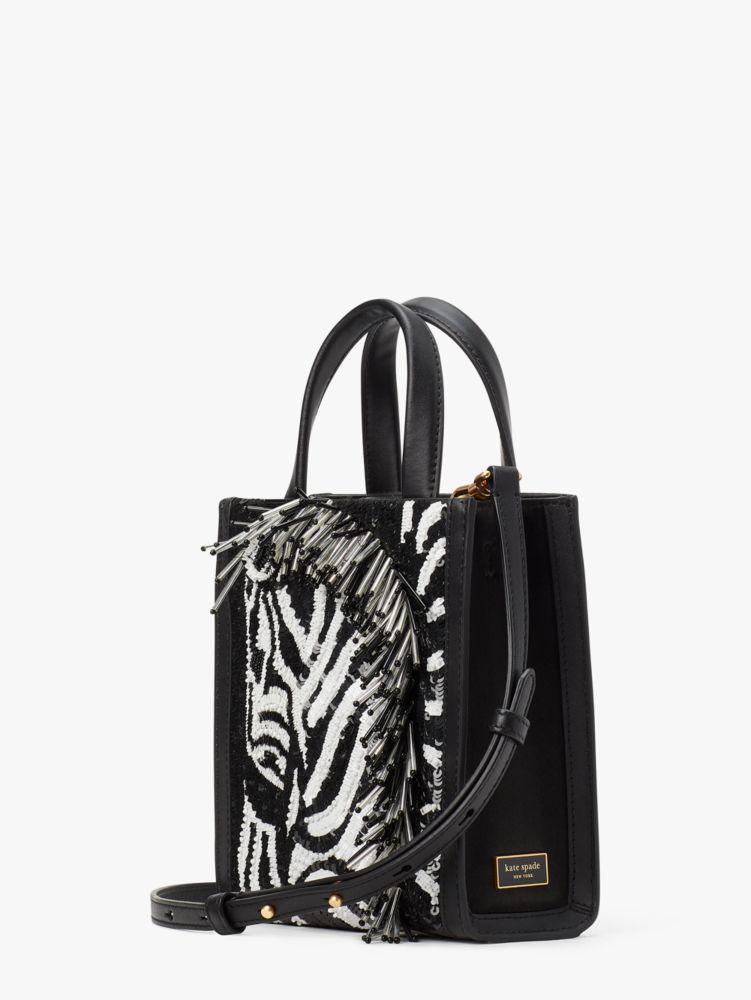 Kate Spade Manhattan Zebra Embellished Mini Tote