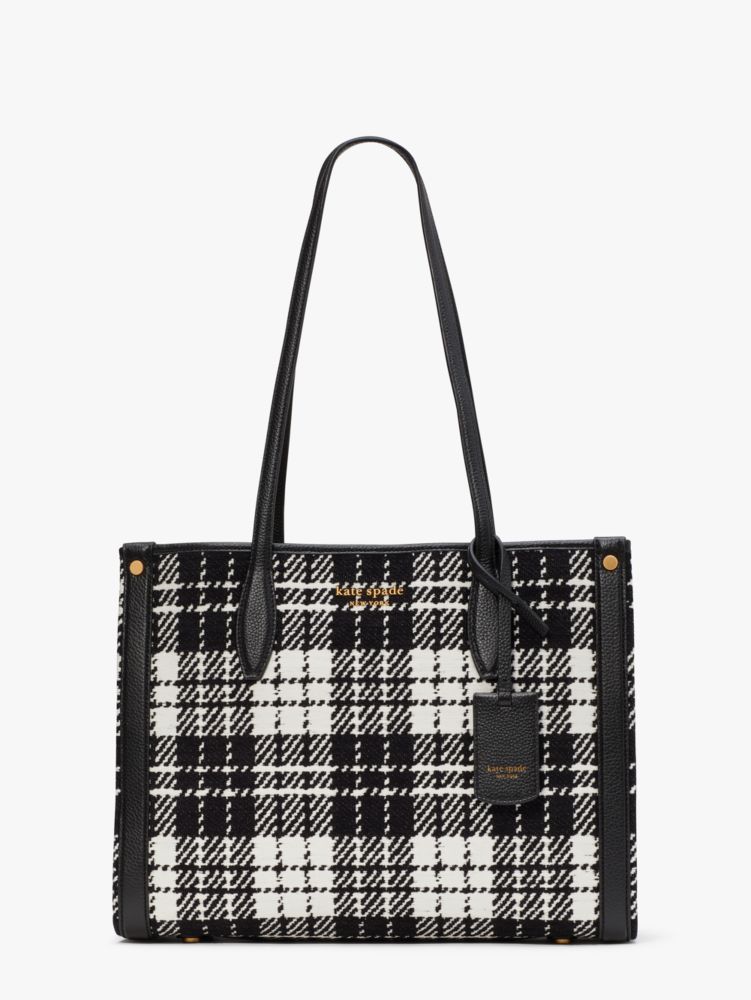 Market Posh Plaid Jacquard Medium Tote Kate Spade New York