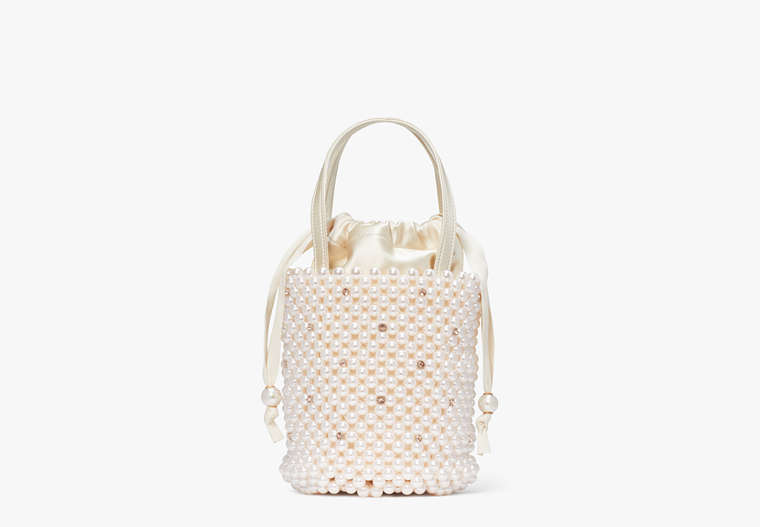 Kate Spade,Purl Pearl Embellished Small Bucket Bag,Small,Evening,Iridescent Multi image number 0