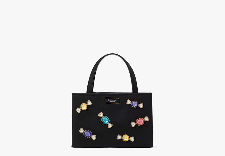 Kate Spade,Sam Icon Candy Gem Embellished Nylon Small Tote,Glitter,Small,