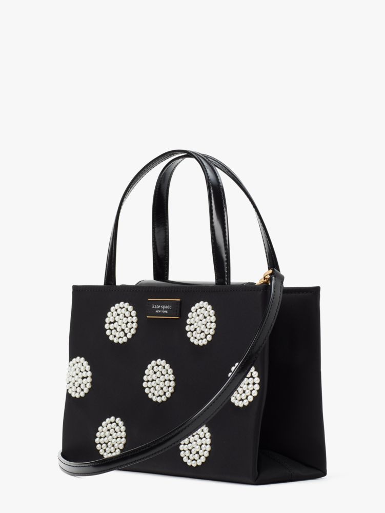 Kate Spade,Sam Icon Pearl Embellished Nylon Small Tote,