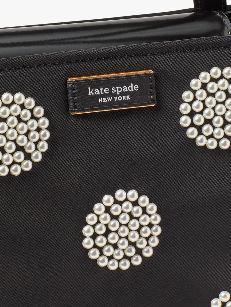 Kate Spade,Sam Icon Pearl Embellished Nylon Small Tote,