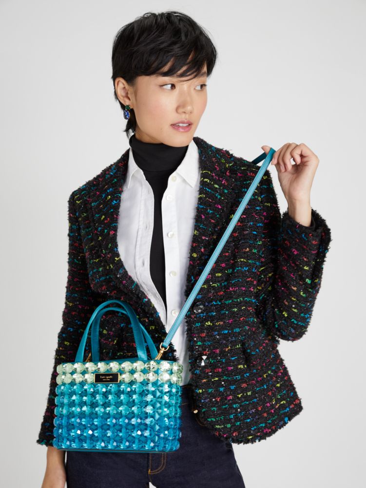 Kate Spade,Sam Icon Candy Beaded Satin Small Tote,Multi Color
