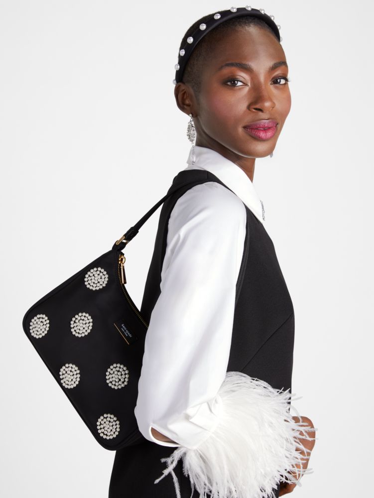 Sam Pearl Embellished Nylon Small Shoulder Bag | Kate Spade New York