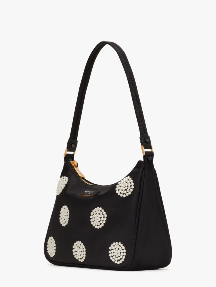 Sam Icon Pearl Embellished Nylon Small Tote