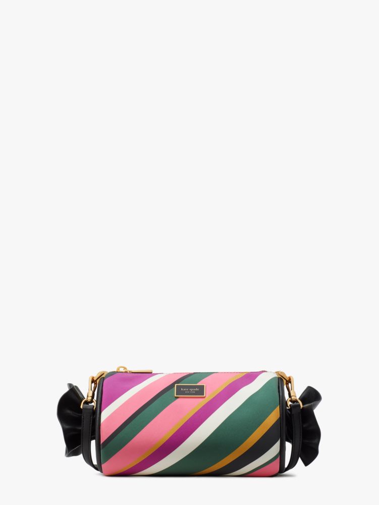 Kate Spade,Sweet Treats Festive Multi Stripe Jacquard Small Barrel Bag,