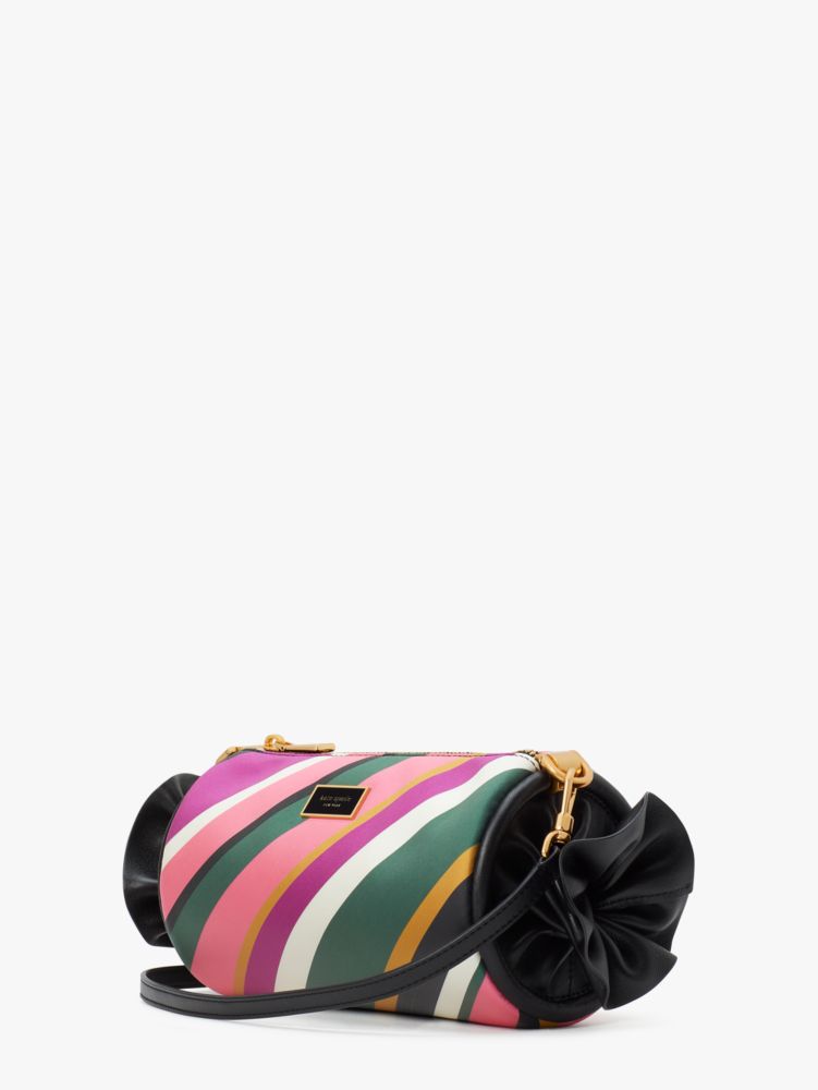 Kate Spade Sweet Treats Jacquard Festive Multi Stripe Barrel Bag K9981 NWT