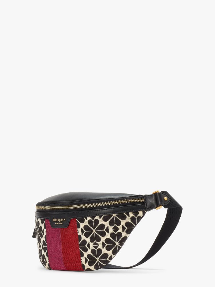 Kate Spade Spade Flower Jacquard Shelly Medium Belt Bag in Black