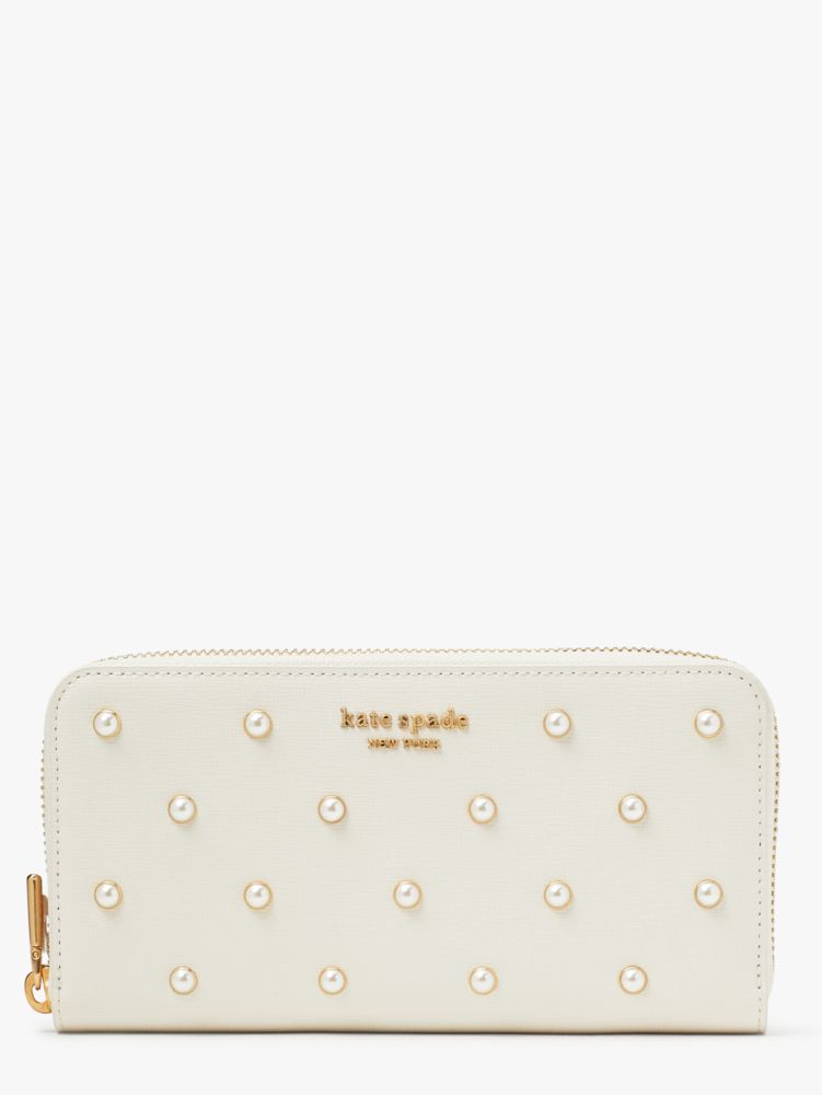 Kate Spade Morgan Bow Embellished Zip-Around Continental Wallet - ShopStyle