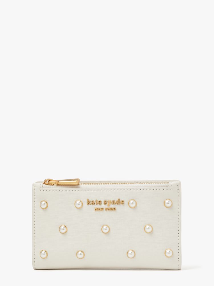 Kate Spade,Purl Embellished Small Slim Bifold Wallet,