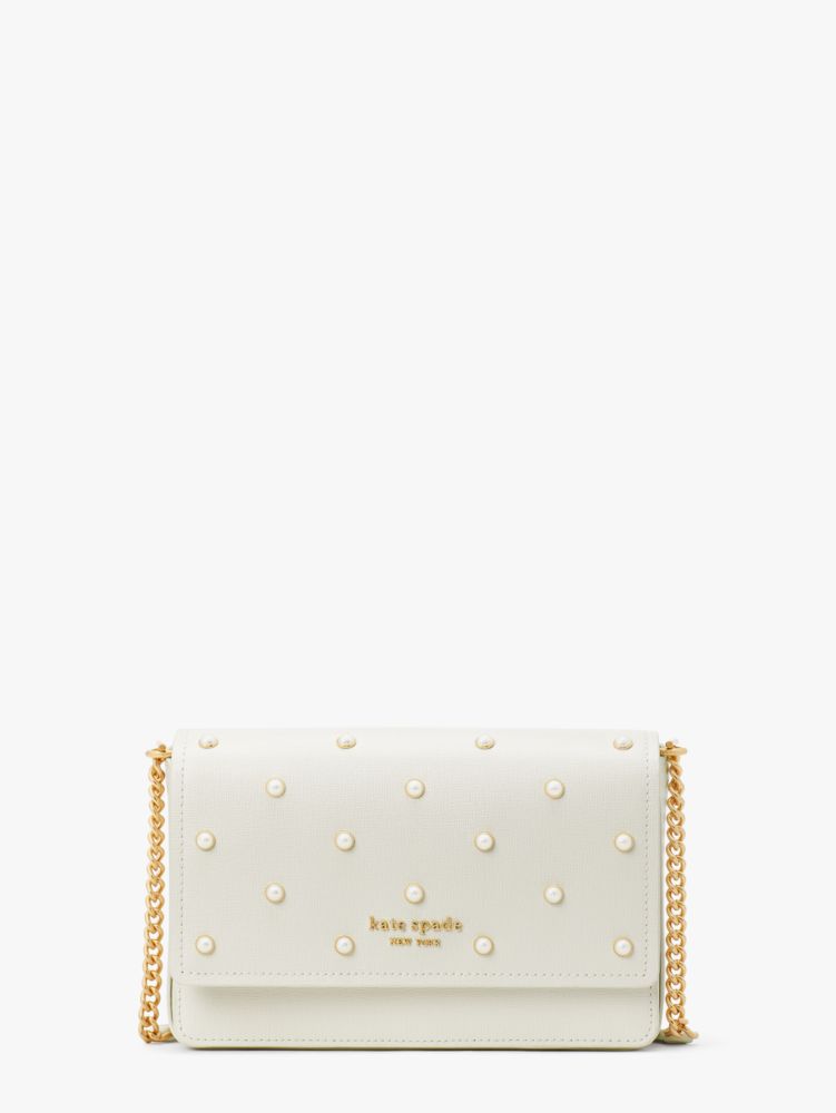 Purl Embellished Flap Chain Wallet