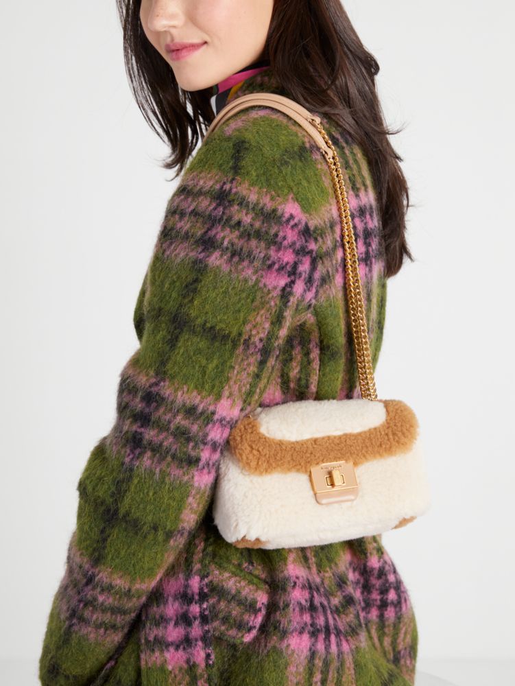 Kate Spade,Evelyn Faux Shearling Small Shoulder Crossbody,