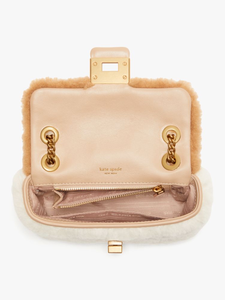 kate spade new york small evelyn faux shearling shoulder bag in