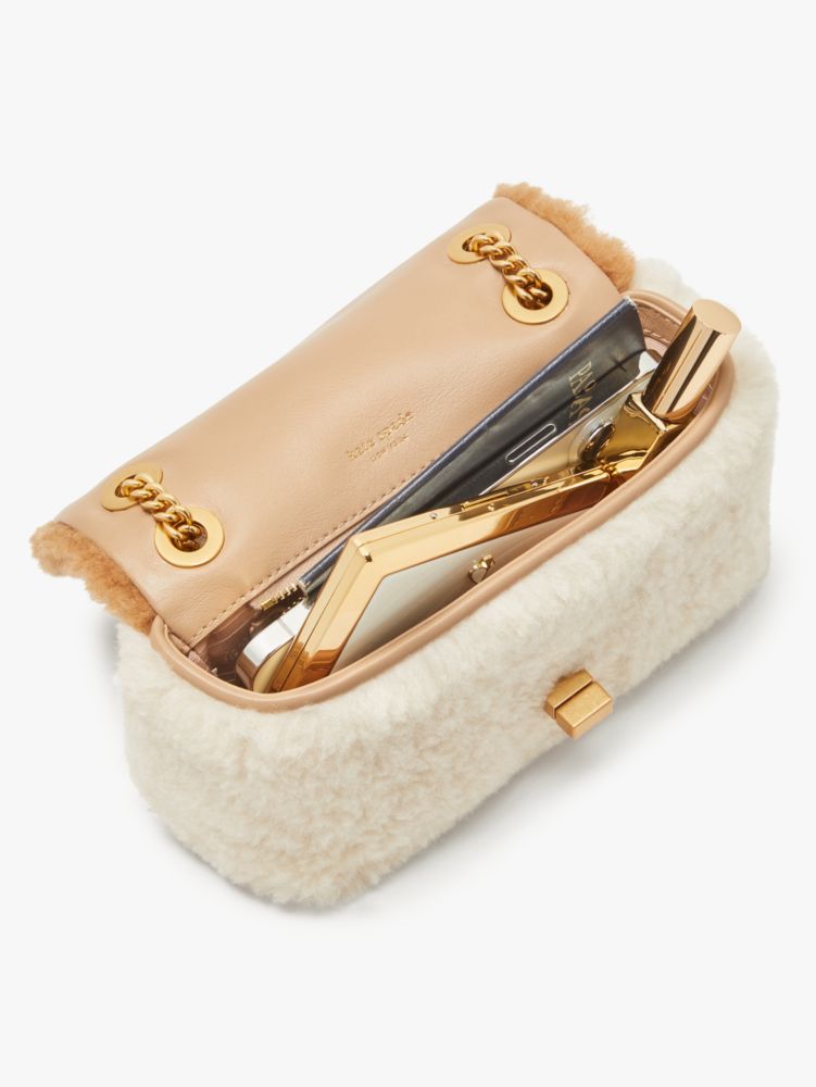 Kate Spade,Evelyn Faux Shearling Small Shoulder Crossbody,