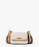 Kate Spade,Morgan Shearling & Pebbled Leather Double Up Crossbody,Small,Cream Multi
