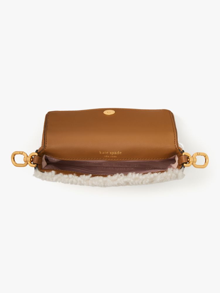 Kate Spade,Morgan Shearling & Pebbled Leather Double Up Crossbody,