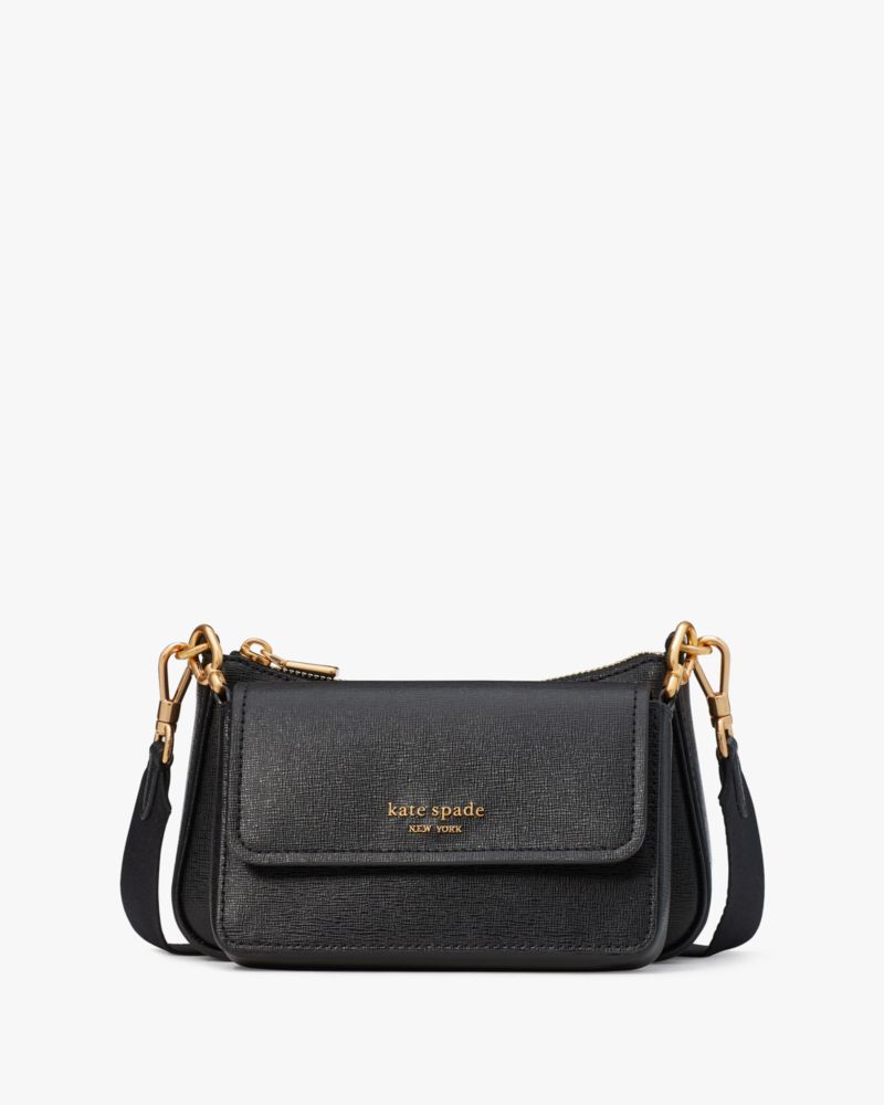 Kate Spade,Double Up Crossbody,Crossbody,Logo,Metal,Day Party,Black