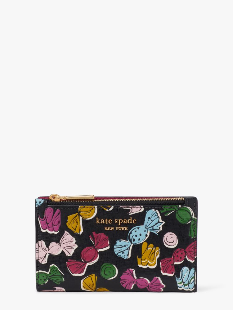 Kate Spade,Morgan Assorted Candies Embossed Small Slim Bifold Wallet,