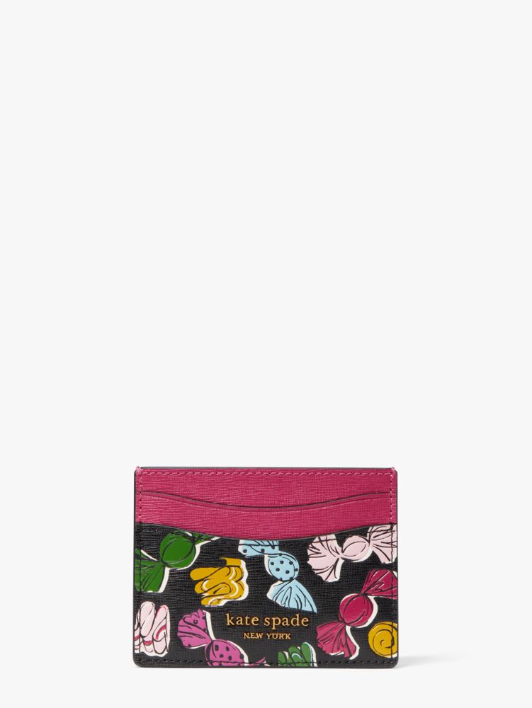 Kate Spade,Morgan Assorted Candies Embossed Cardholder,Black Multi