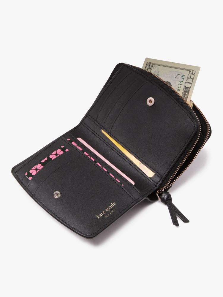 Kate Spade,Knott Rosy Garden Embossed Small Compact Wallet,
