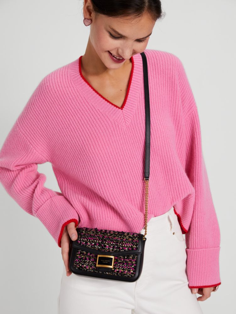 Katy Textured Leather Flap Chain Crossbody