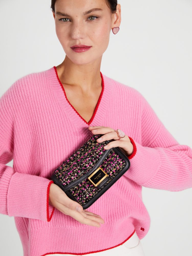 Katy Tweed Flap Chain Crossbody