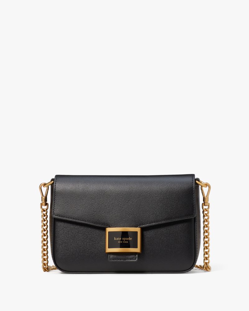 Katy Textured Leather Flap Chain Crossbody