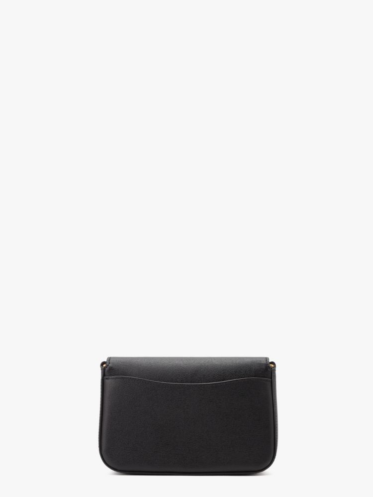 Kate Spade,ケイティ テクスチャード レザー フラップ チェーン クロスボディ,バッグ,ブラック
