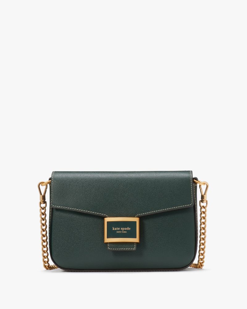 Katy Textured Leather Flap Chain Crossbody