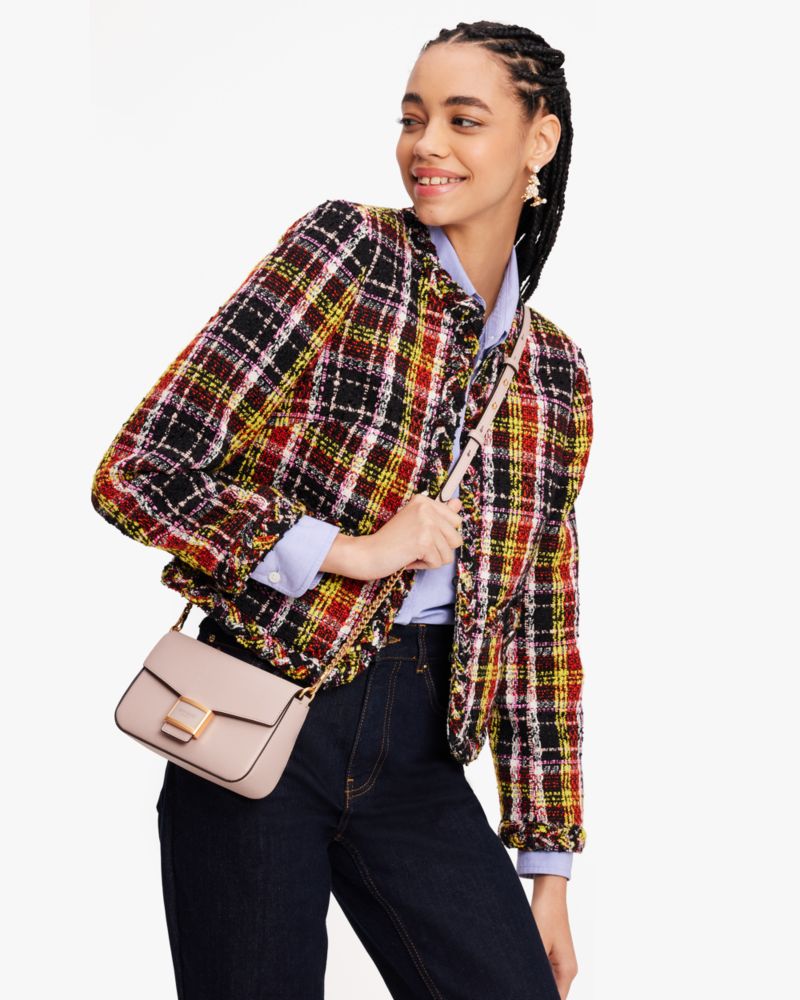 Kate Spade,Katy Textured Leather Flap Chain Crossbody,