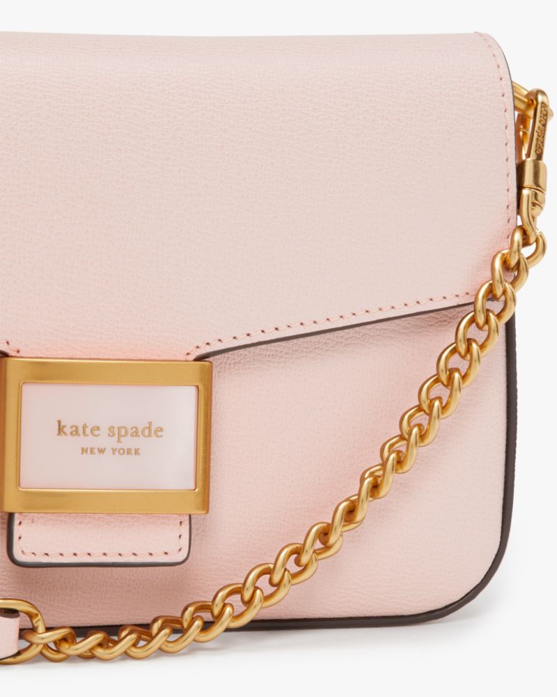 Kate Spade New York Katy Flap Chain Leather Cross-body Bag Black
