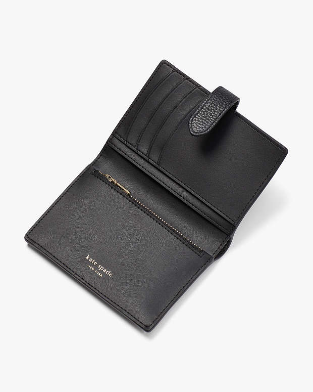 Black Snap Button Mini Short Wallet - CHARLES & KEITH US