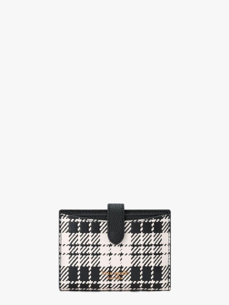 Kate Spade,ハドソン ポッシュ プラッド スモール バイフォールド ウォレット,全てのアウトレット,ブラックマルチ