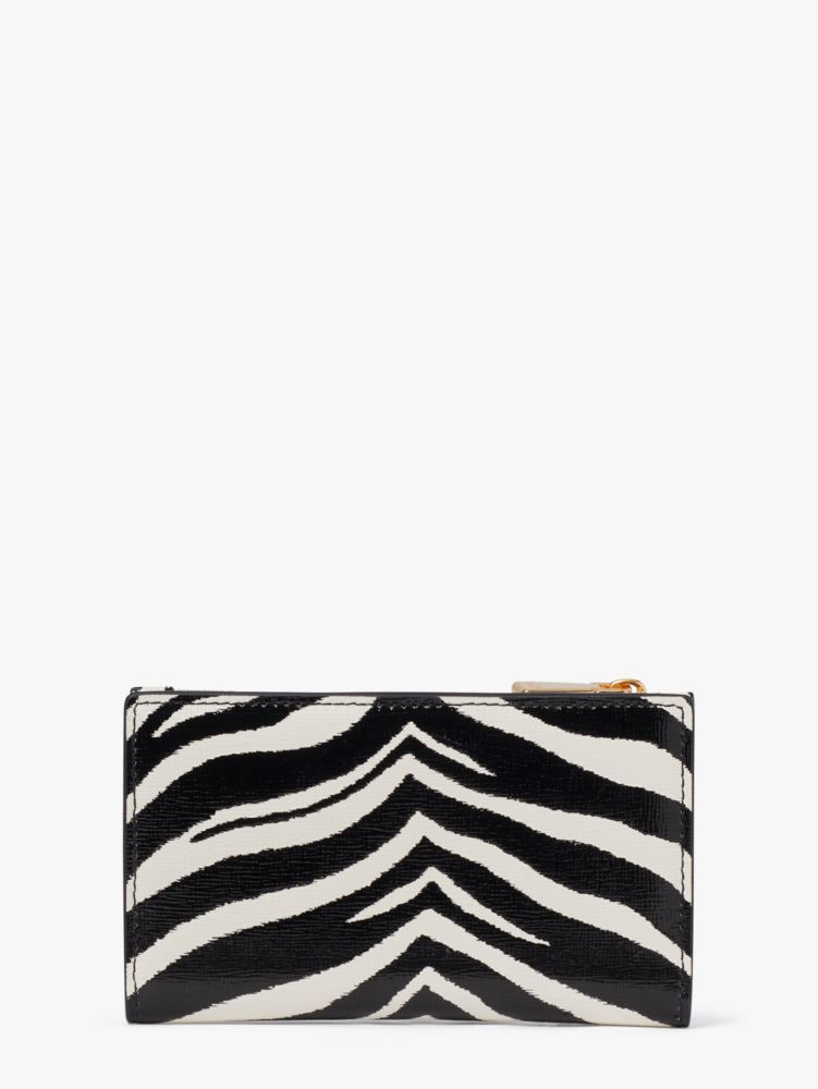 Kate Spade,Morgan Zebra Embossed Small Slim Bifold Wallet,