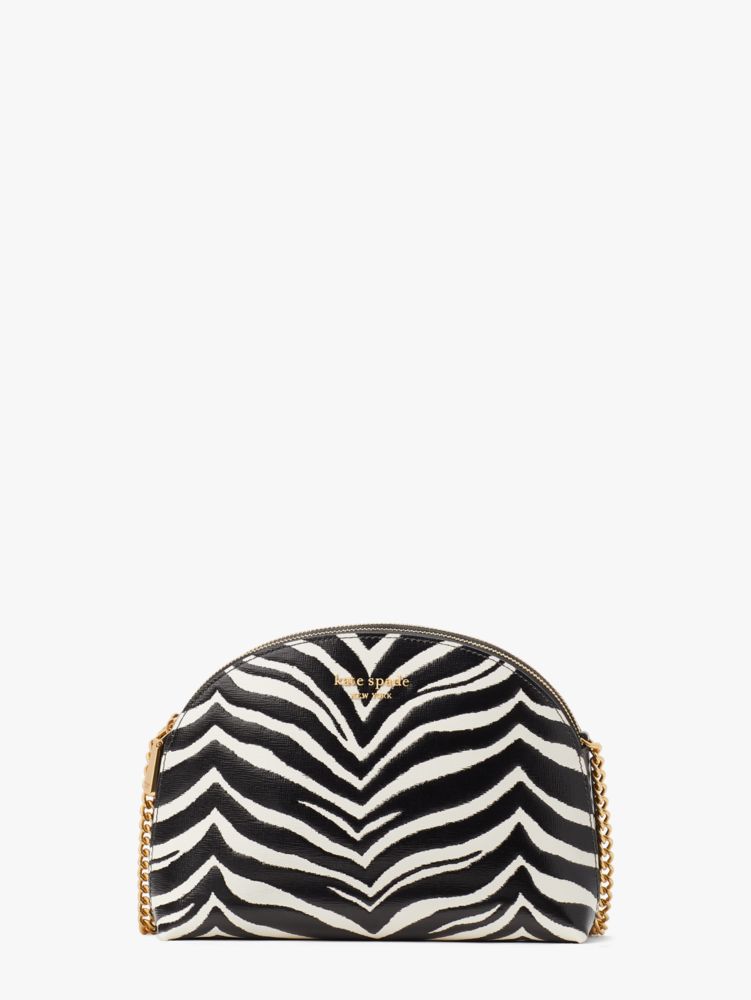 Kate Spade,Morgan Zebra Embossed Double-zip Dome Crossbody,