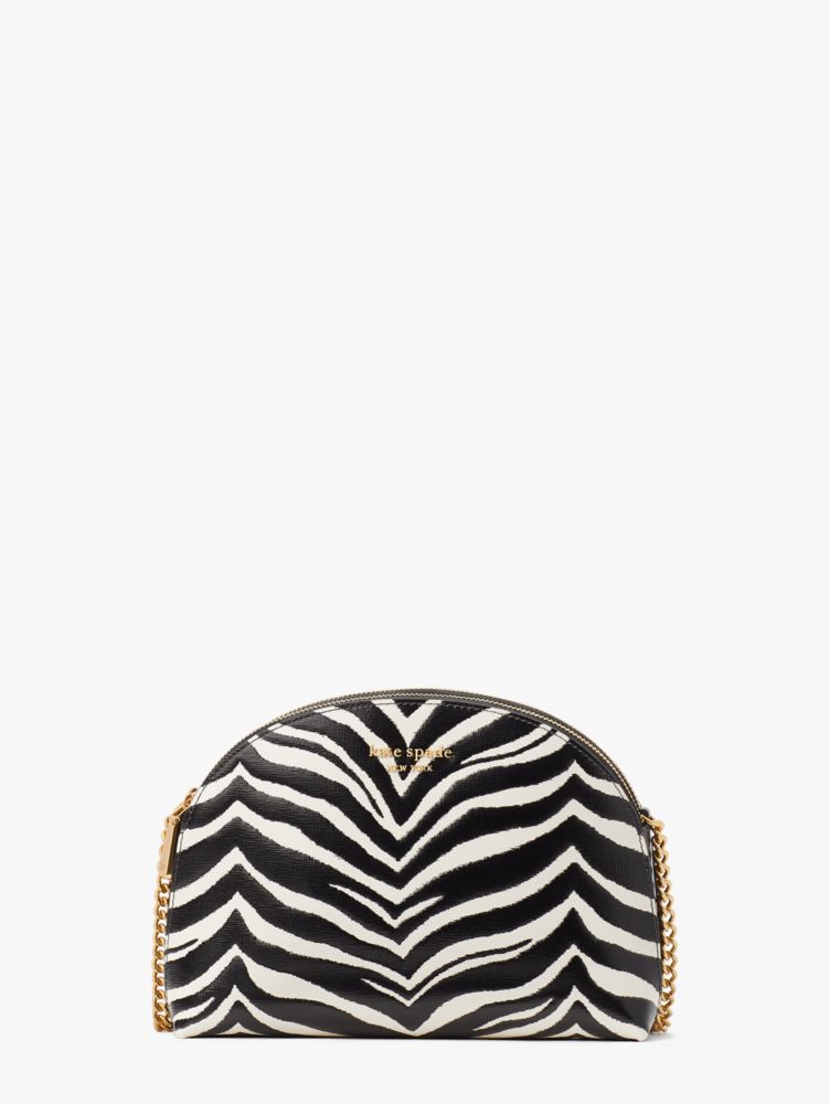 Kate Spade Morgan Zebra Embossed Double-zip Dome Crossbody