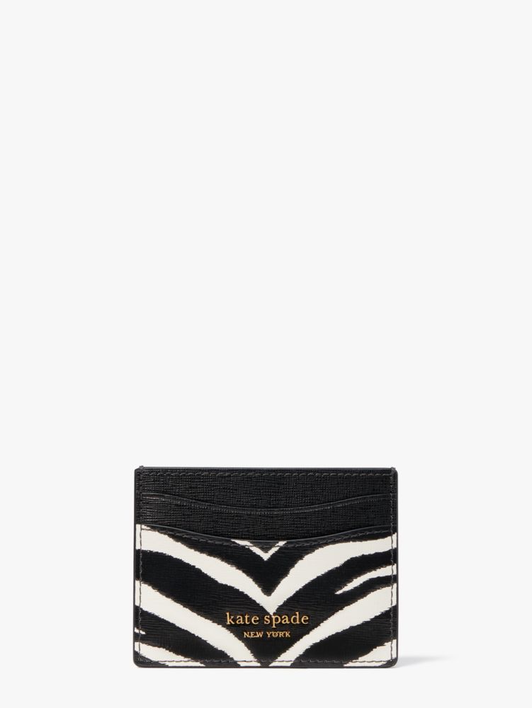 Kate Spade,Morgan Zebra Embossed Cardholder,Black Multi